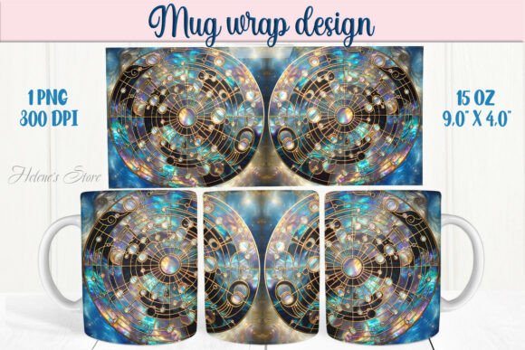 Abstract Cosmic Sky Mug Wrap 15oz