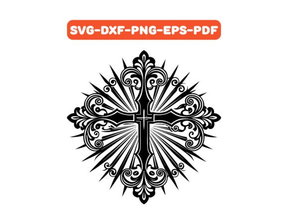 Baroque Gold Cross SVG