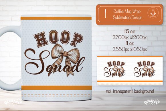 Basketball Mug Wrap Sublimation Design