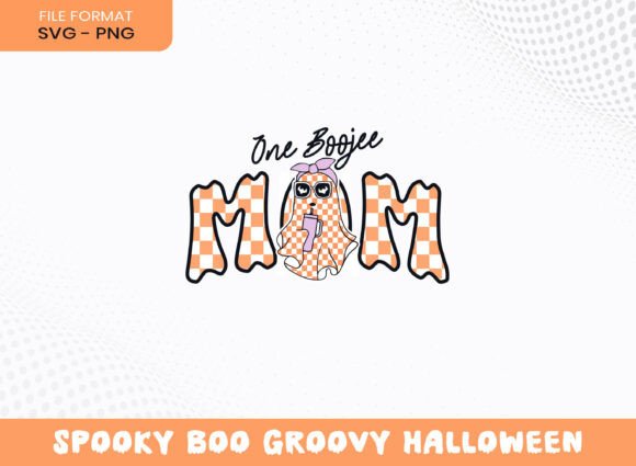 Boojee Mom Halloween Groovy Boo Bow SVG