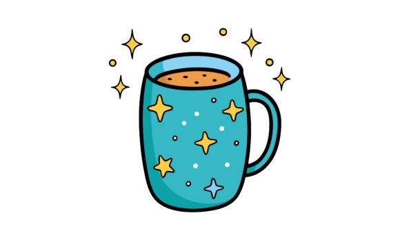 Cute Mug of Coffee with Stars