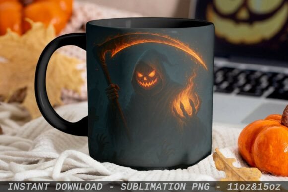 Eerie Halloween Mug Wrap PNG