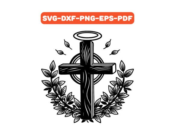 Elegant Wooden Cross SVG Vector