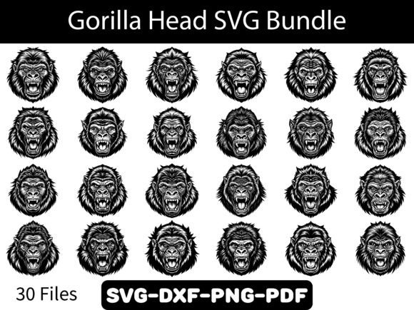 Gorilla Head SVG Bundle