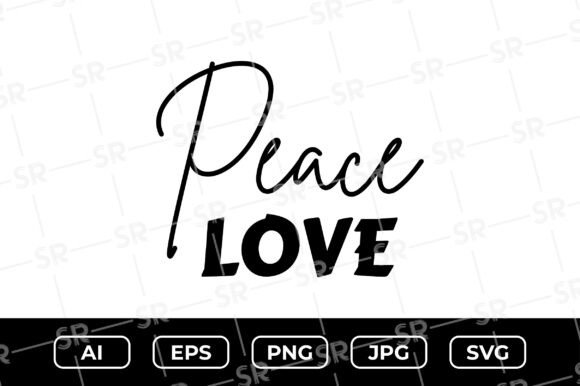 Peace Love Typography Svg Design
