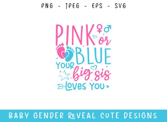 Pink or Blue Your Big Sis Loves You SVG