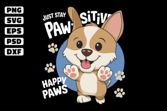 Stay Pawsitive Dog Paw SVG